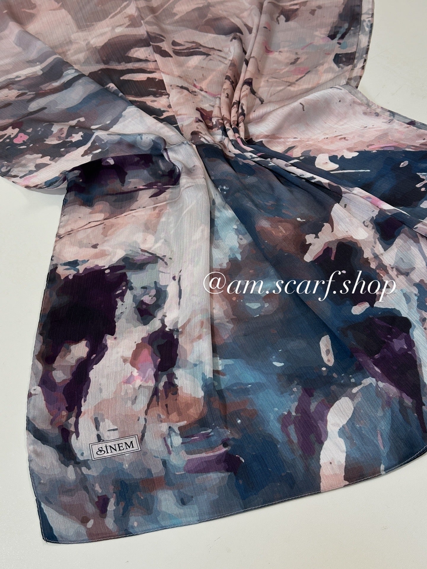 Foulard Crépe Plisser Satiné Imprimée PICASSO Pashmina