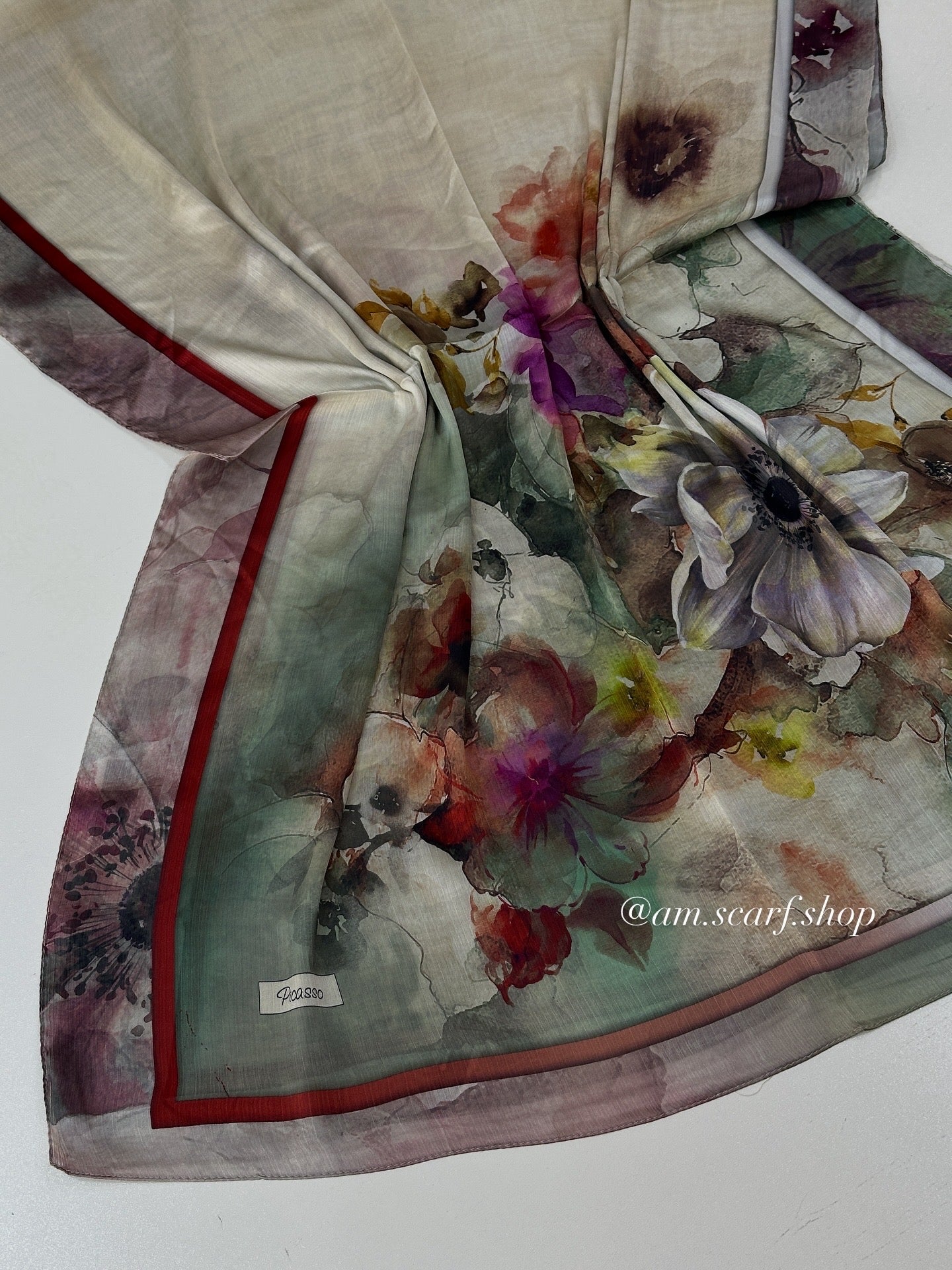 Foulard Crépes Plissé Satiné imprimer PICASSO Flora