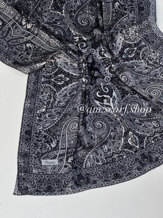 Foulard Crépe Plisser Satiné Imprimée PICASSO Pashmina