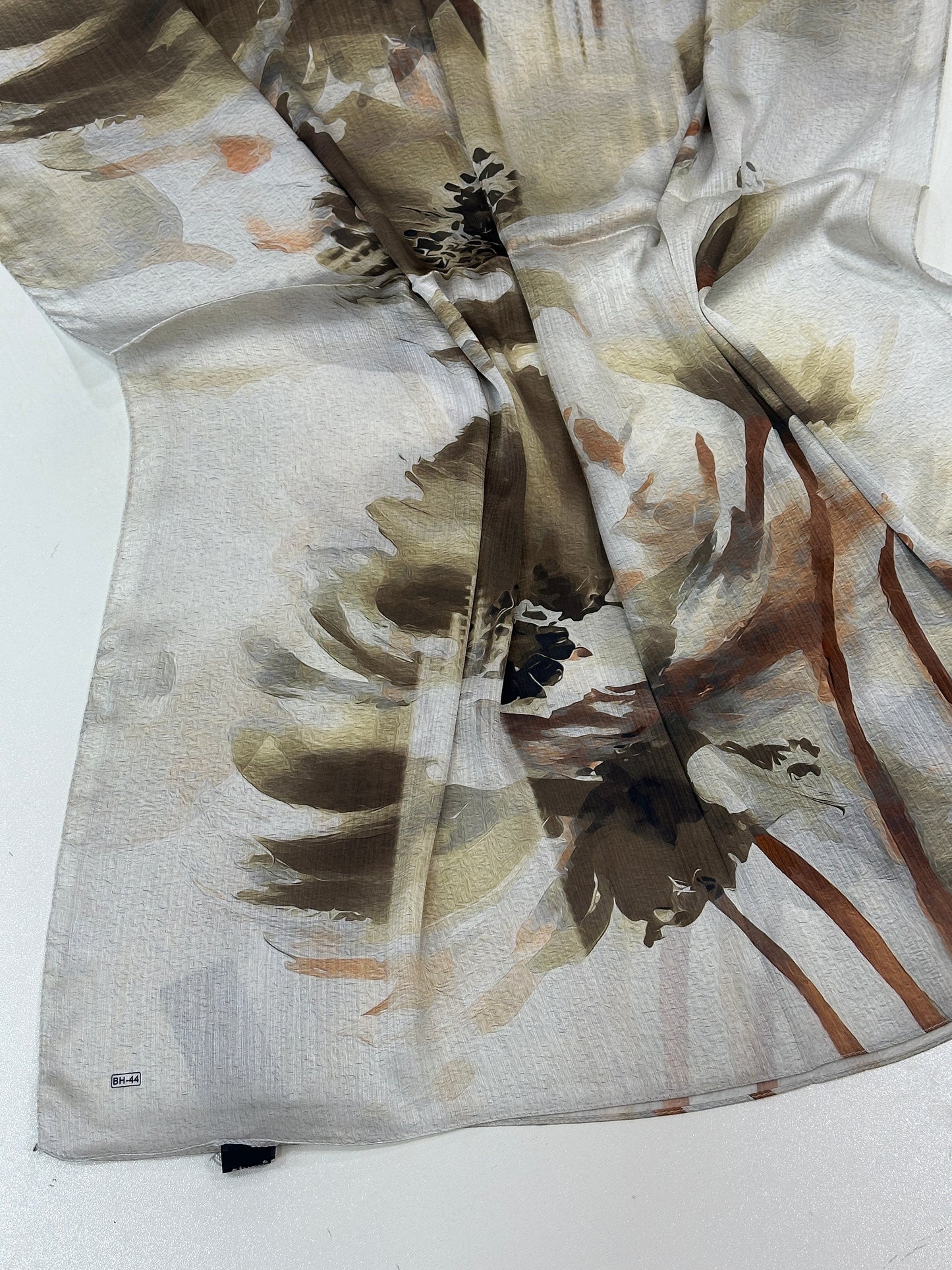 Foulard Crépe Plisser Satiné Imprimée fleur