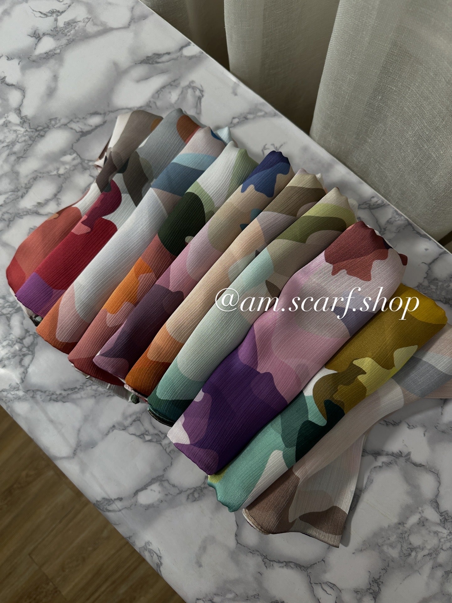 Foulard Crépe Plisser Satiné Imprimée FLORAL