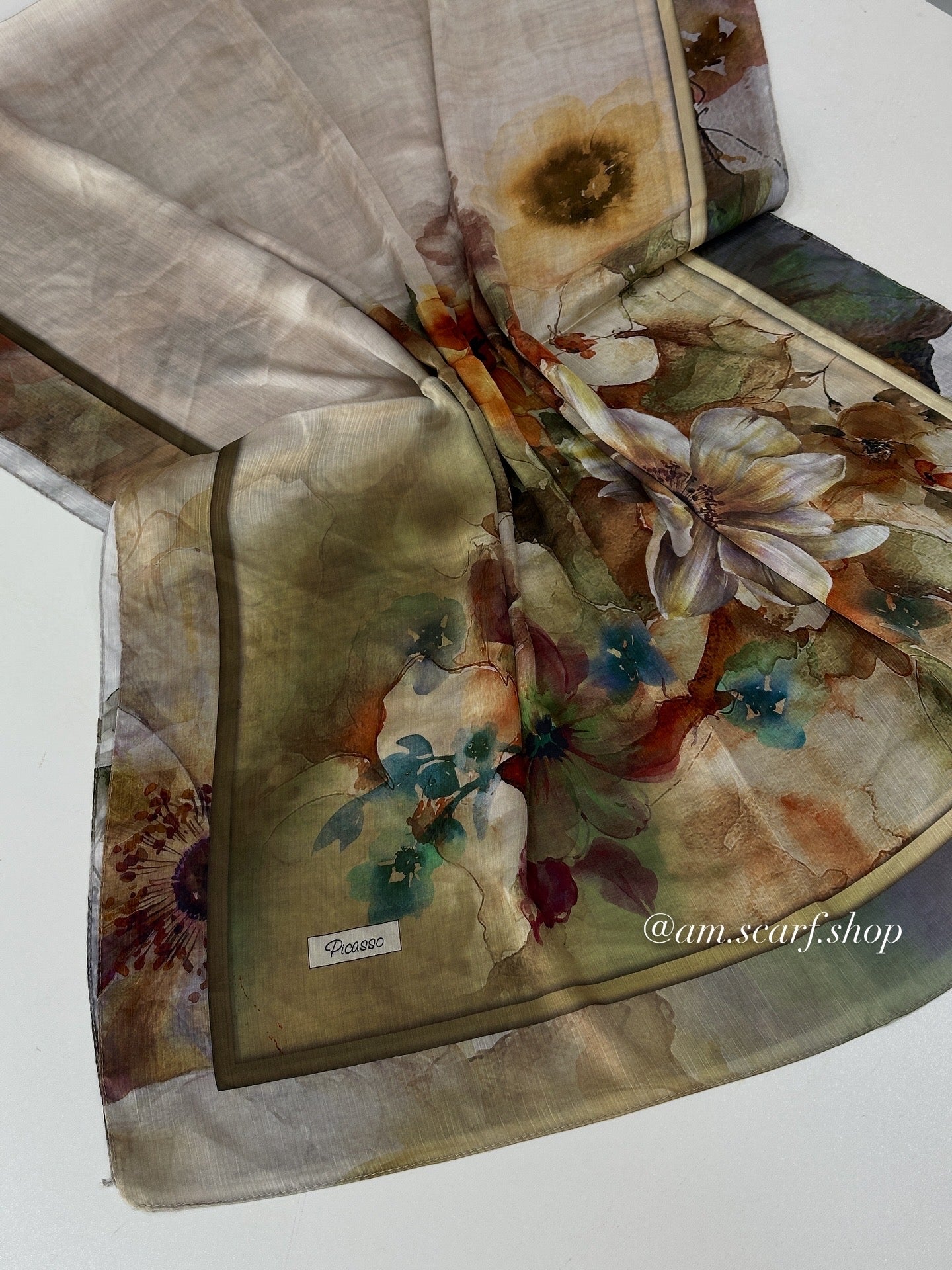 Foulard Crépes Plissé Satiné imprimer PICASSO Flora