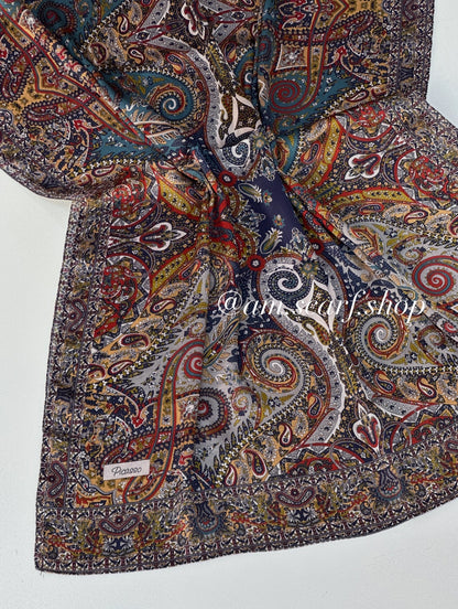 Foulard Crépe Plisser Satiné Imprimée PICASSO Pashmina