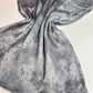 Foulard crépe plissé satiné imprimé lune