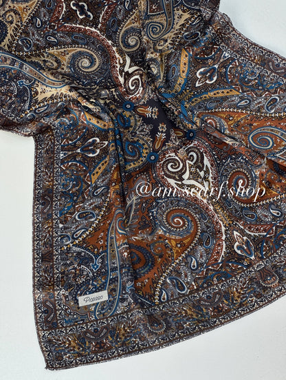 Foulard Crépe Plisser Satiné Imprimée PICASSO Pashmina