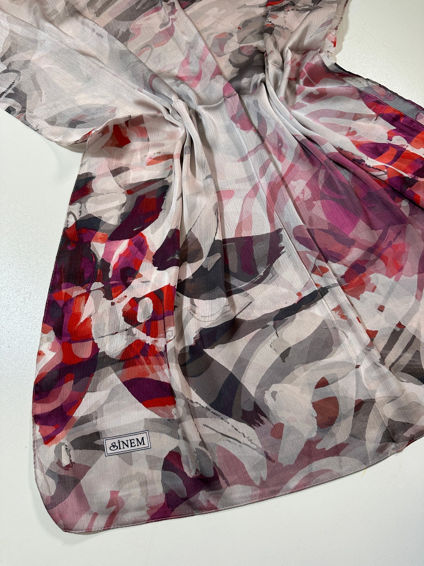 Foulard Crépe Plisser Satiné Imprimée Harmonie