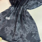 Foulard crépe plissé satiné imprimé lune