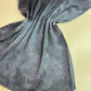 Foulard crépe plissé satiné imprimé lune