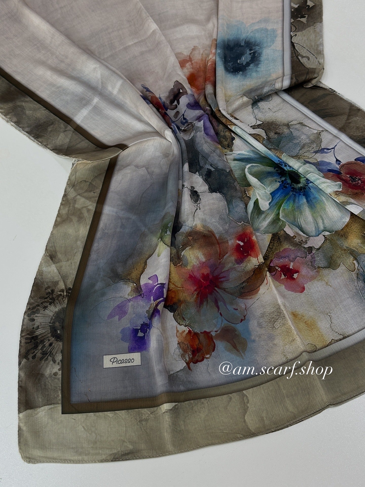 Foulard Crépes Plissé Satiné imprimer PICASSO Flora