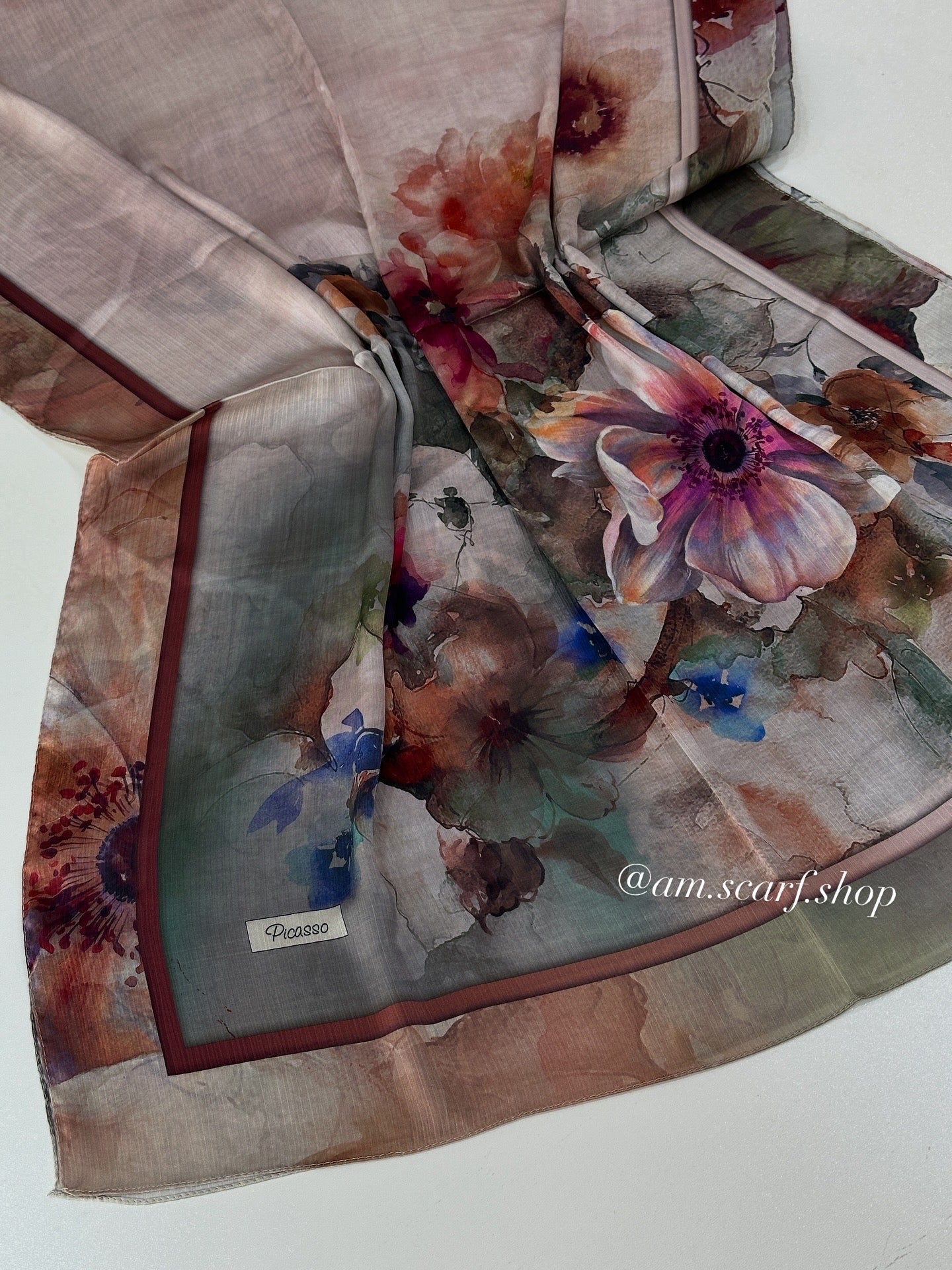Foulard Crépes Plissé Satiné imprimer PICASSO Flora