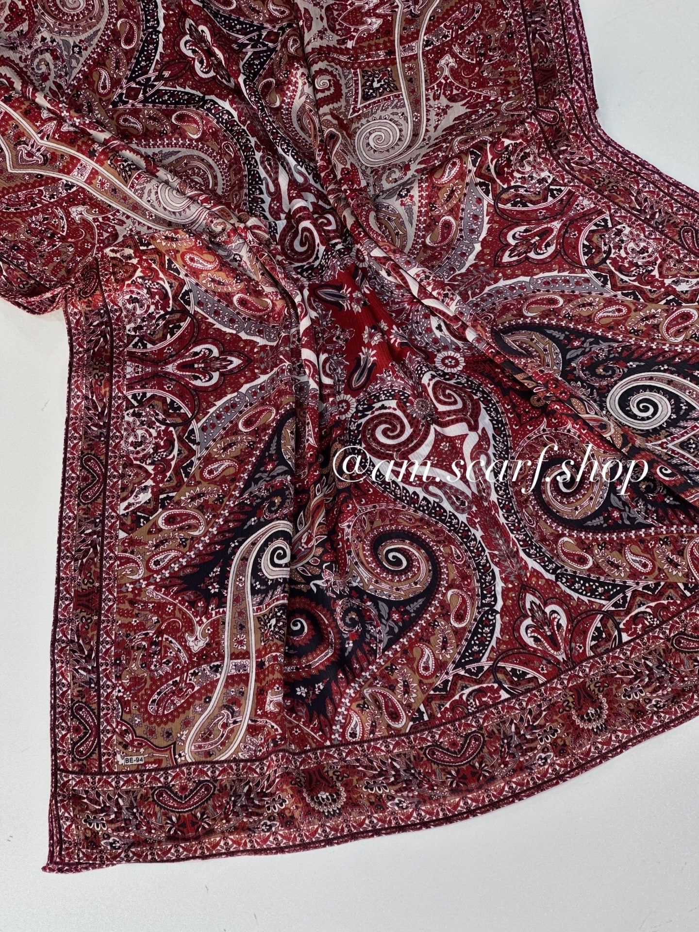 Foulard Crépe Plisser Satiné Imprimée PICASSO Pashmina