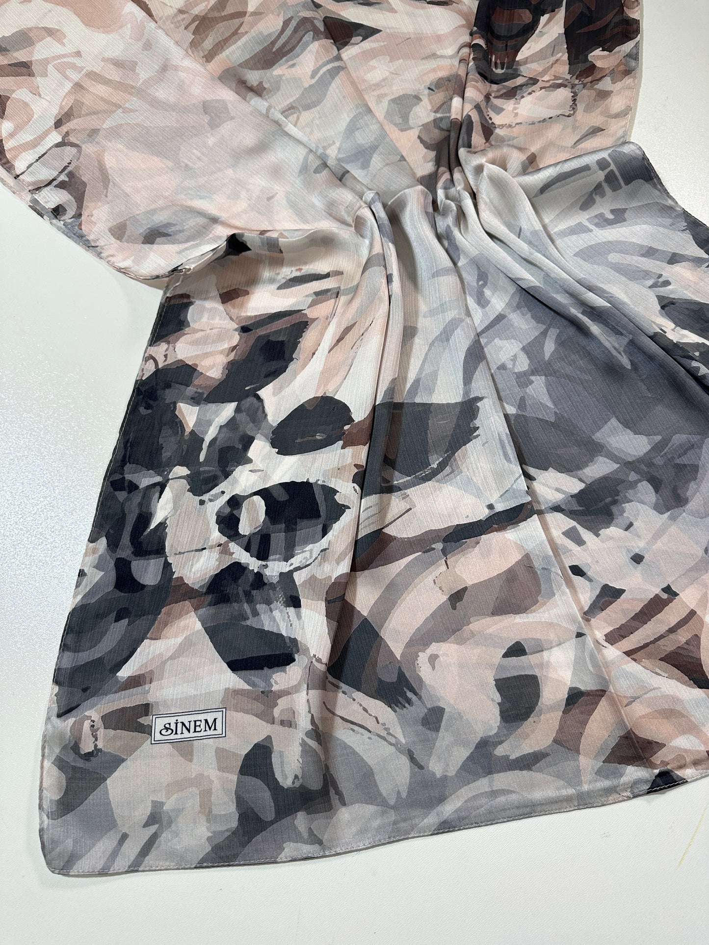 Foulard Crépe Plisser Satiné Imprimée Harmonie