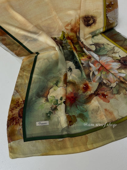 Foulard Crépes Plissé Satiné imprimer PICASSO Flora