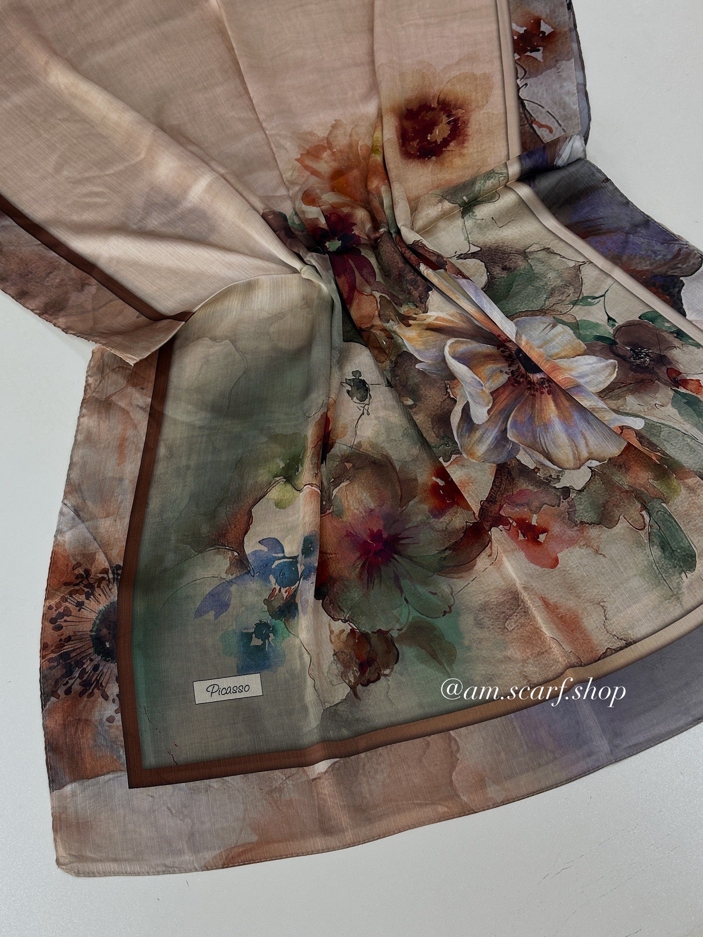 Foulard Crépes Plissé Satiné imprimer PICASSO Flora