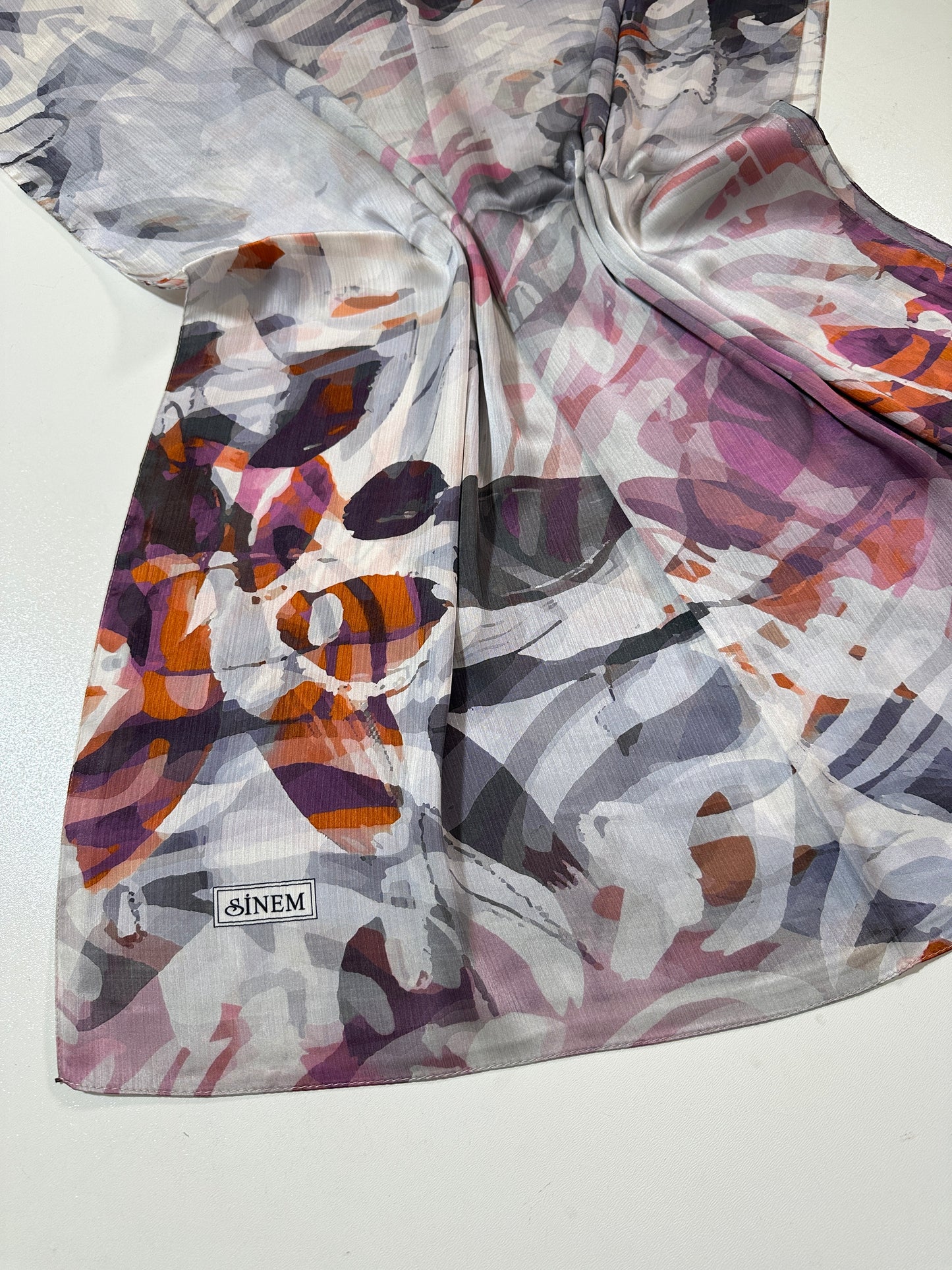 Foulard Crépe Plisser Satiné Imprimée Harmonie