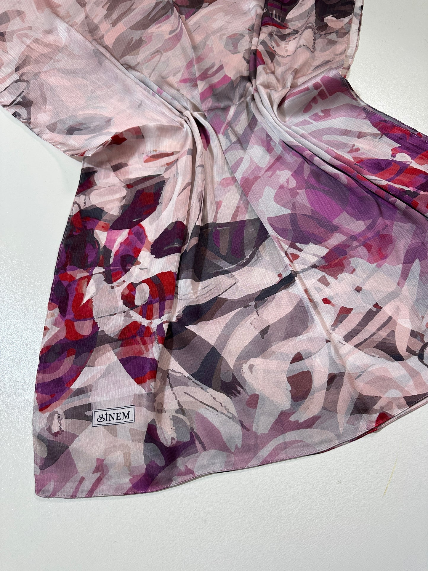 Foulard Crépe Plisser Satiné Imprimée Harmonie