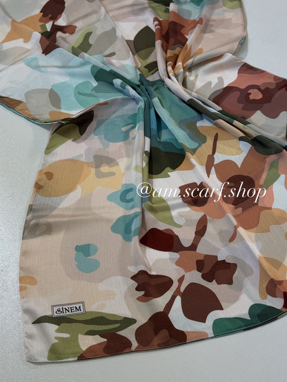 Foulard Crépe Plisser Satiné Imprimée FLORAL