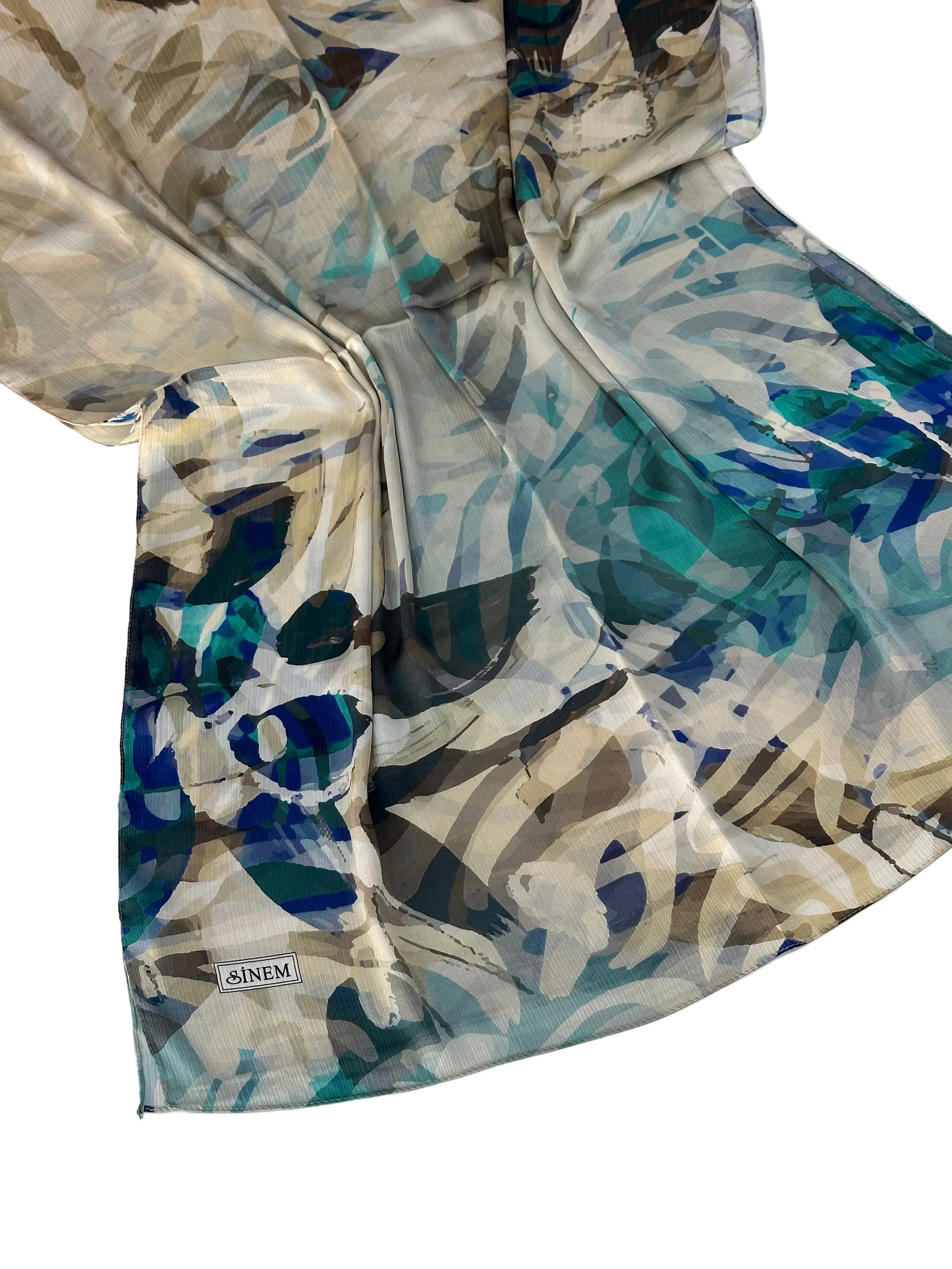 Foulard Crépe Plisser Satiné Imprimée Harmonie