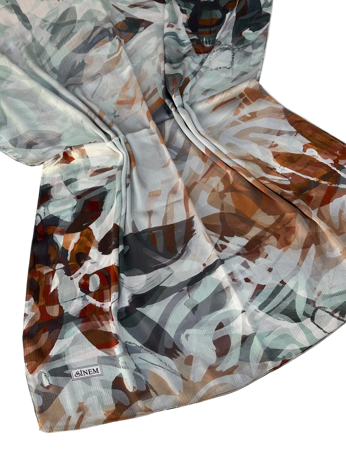 Foulard Crépe Plisser Satiné Imprimée Harmonie