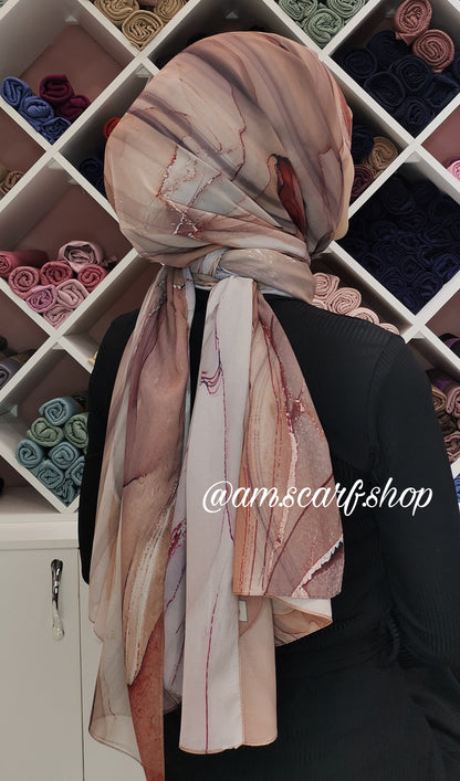 Foulard Chiffon Modéle MARBRÉ